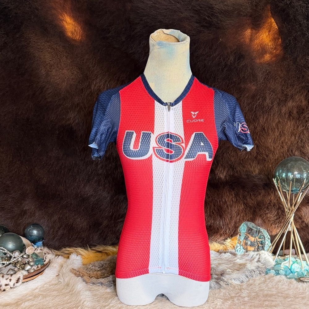 Red and Blue USA Cycling Jersey XS (2850)